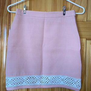 Crochet hem woven skirt